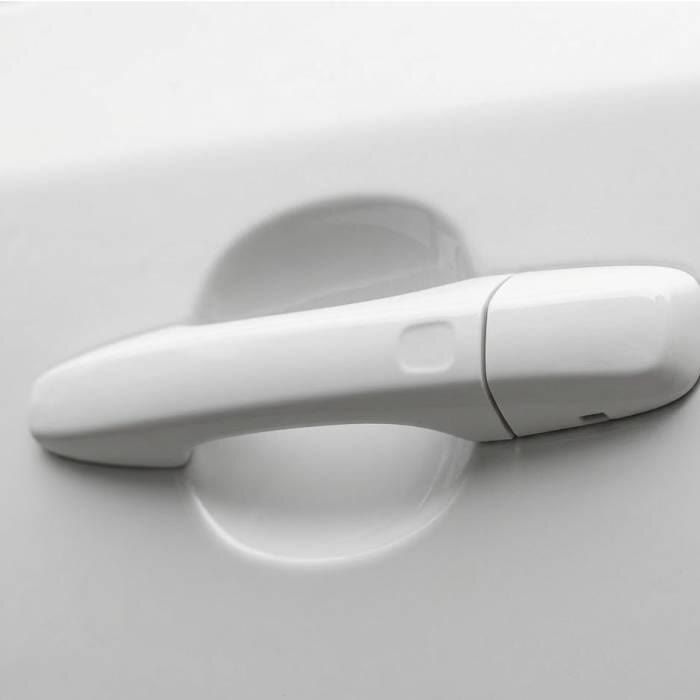 Car door handle area after the marks were polished